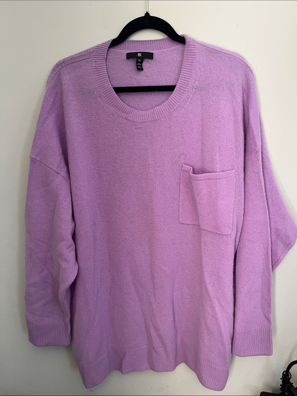 Banana Republic Men's Lavender Crewneck Sweater with Pocket